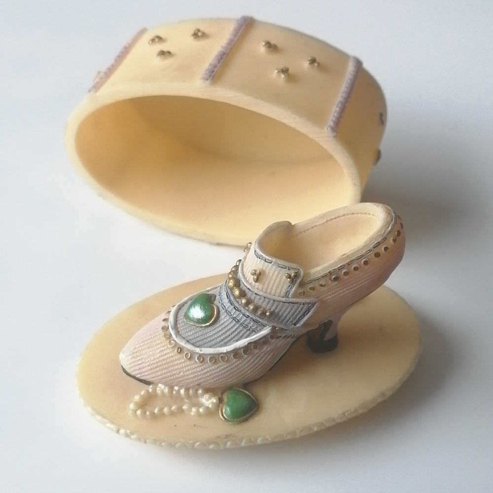 Trinket Box Womens Shoe Figurine Resin